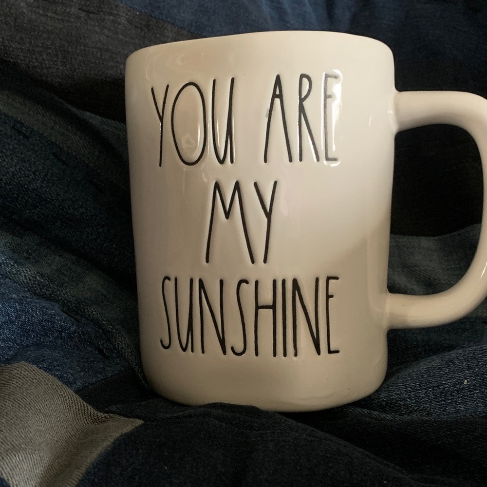 Rae Dunn White 'You Are My Sunshine' Ceramic Mug with Black Lettering
